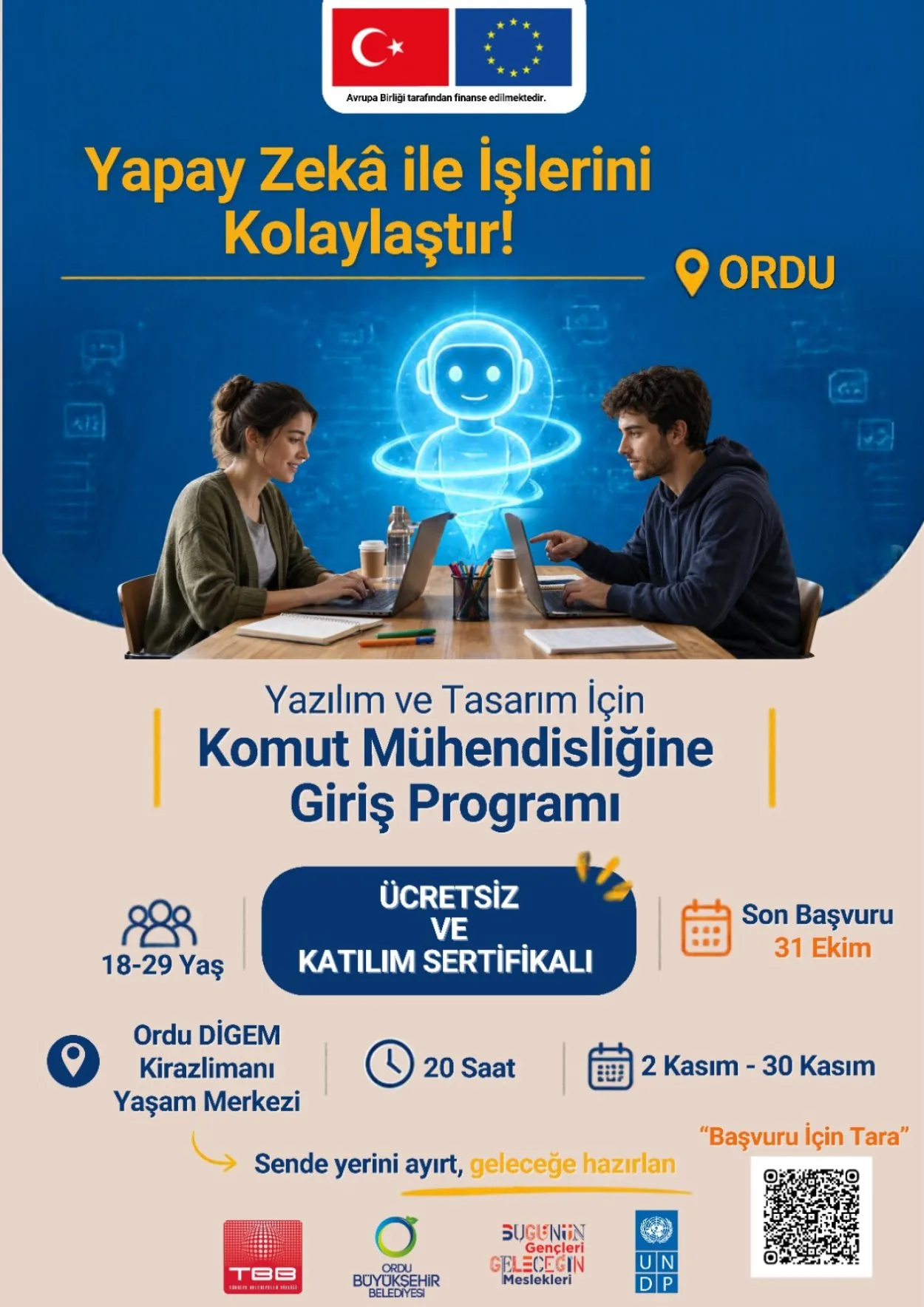 ORDU DİGEM’DE YAPAY ZEKÂ DESTEKLİ YAZILIM VE TASARIM EĞİTİMİ