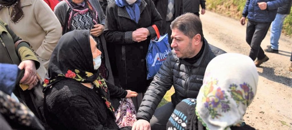 BAŞKAN TÖREN HEYELAN BÖLGESİNDE İNCELEMELERDE BULUNDU