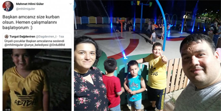 ÇOCUKLAR İSTEMİŞ, BAŞKAN GÜLER SÖZÜNÜ VERMİŞTİ
