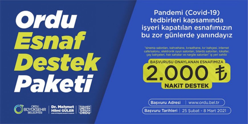 ESNAF DESTEK PROJESİ’NİN BAŞVURULARI BAŞLIYOR