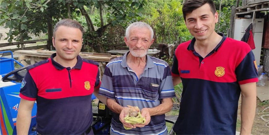 ORDU İTFAİYESİ YAVRU KEDİ İÇİN SEFERBER OLDU 